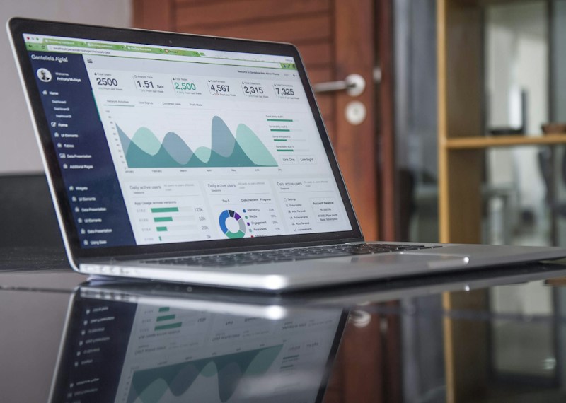 Analytics display representing the move from data to action